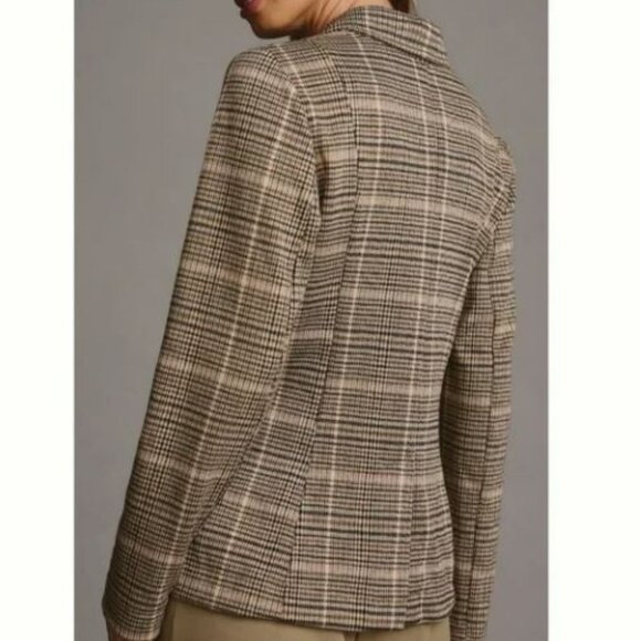 Anthropologie | Maeve Collegiate Plaid Knit Blazer | - Picture 4 of 10